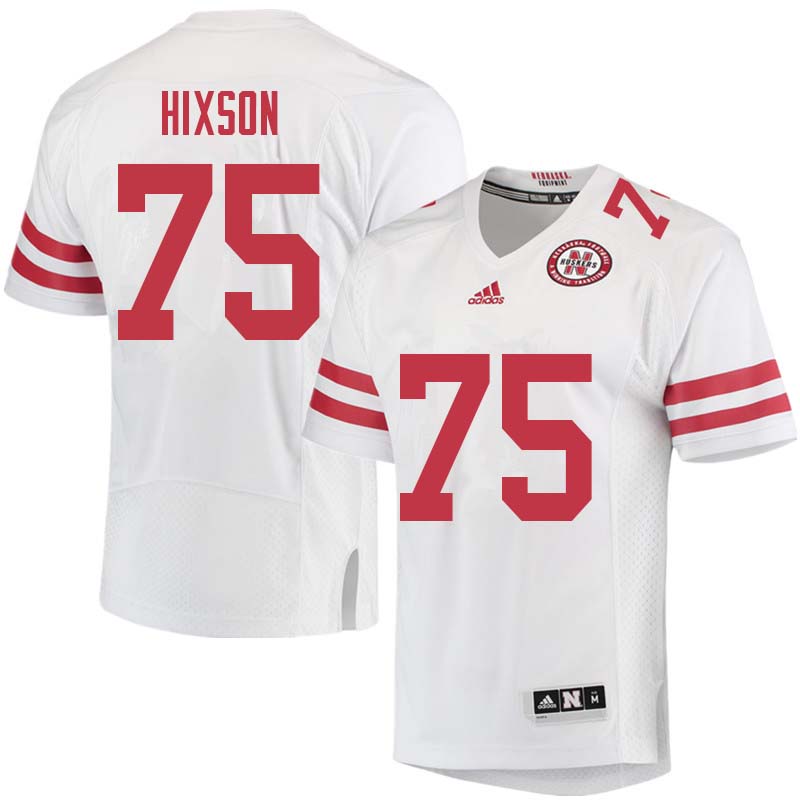 Men #75 Trent Hixson Nebraska Cornhuskers College Football Jerseys Sale-White